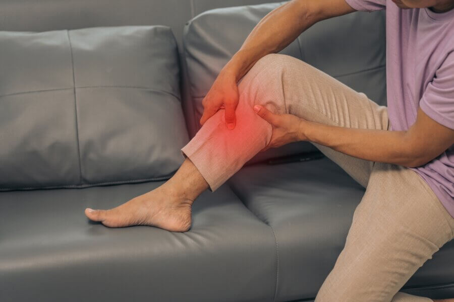 Beininfarkt mit Schmerzen im Bein